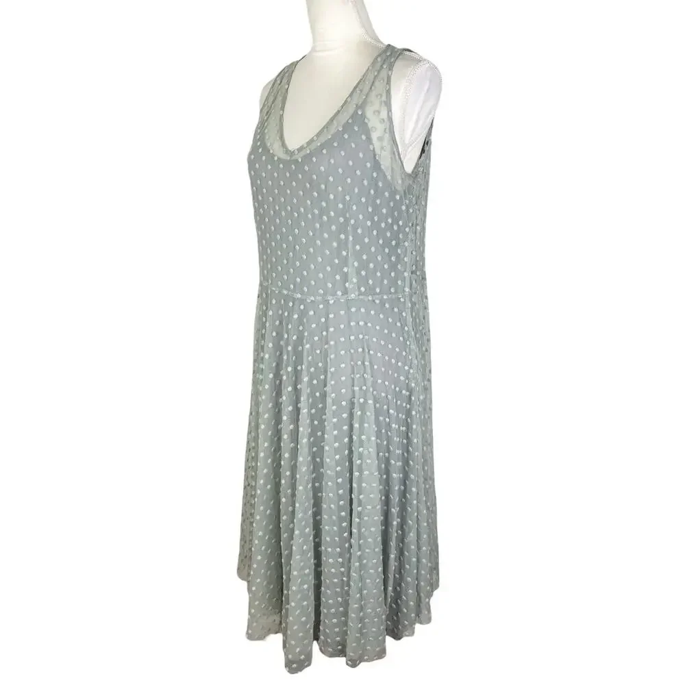 Johnny Was 4 Love and Liberty Mesh Polka Dot Midi Dress Whimsy Boho Size Large - Picture 4 of 10